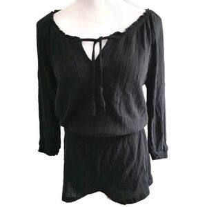 Aerie Black 100% Cotton Romper Sz S